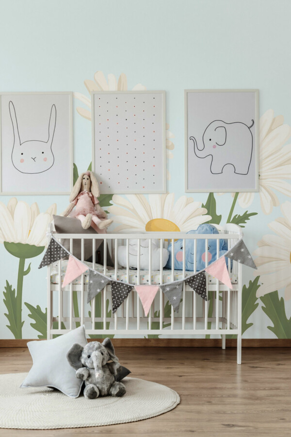 Daydream under Daisy Skies Wall Mural, wall paper mural by Fancy Walls