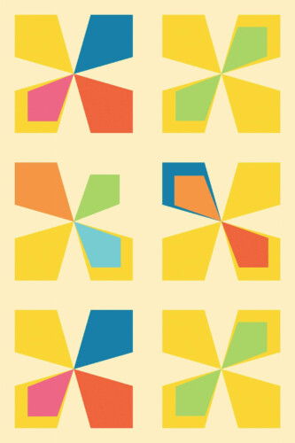 Pattern repeat of Sunny geometry removable wallpaper design