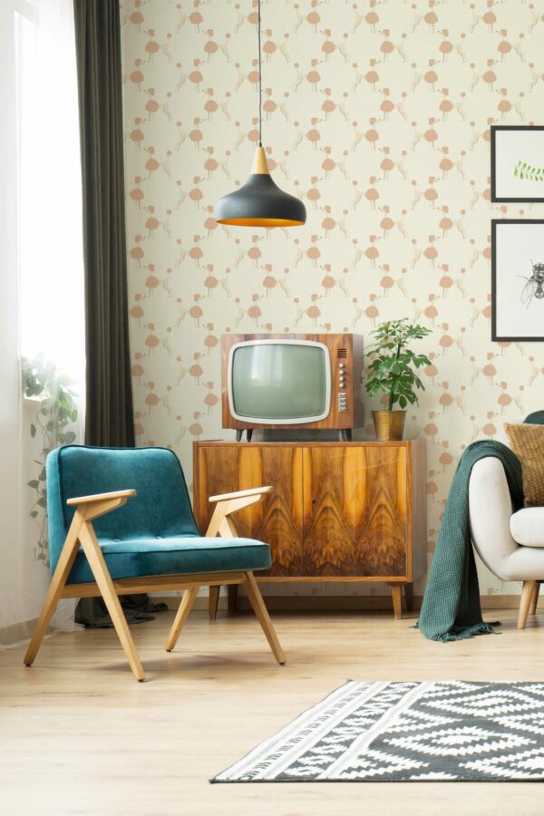 Self-adhesive wallpaper with Sunny Poodle Charm by Fancy Walls