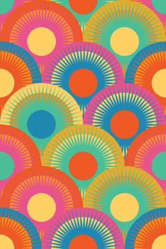 Pattern repeat of Sunset Magic removable wallpaper design