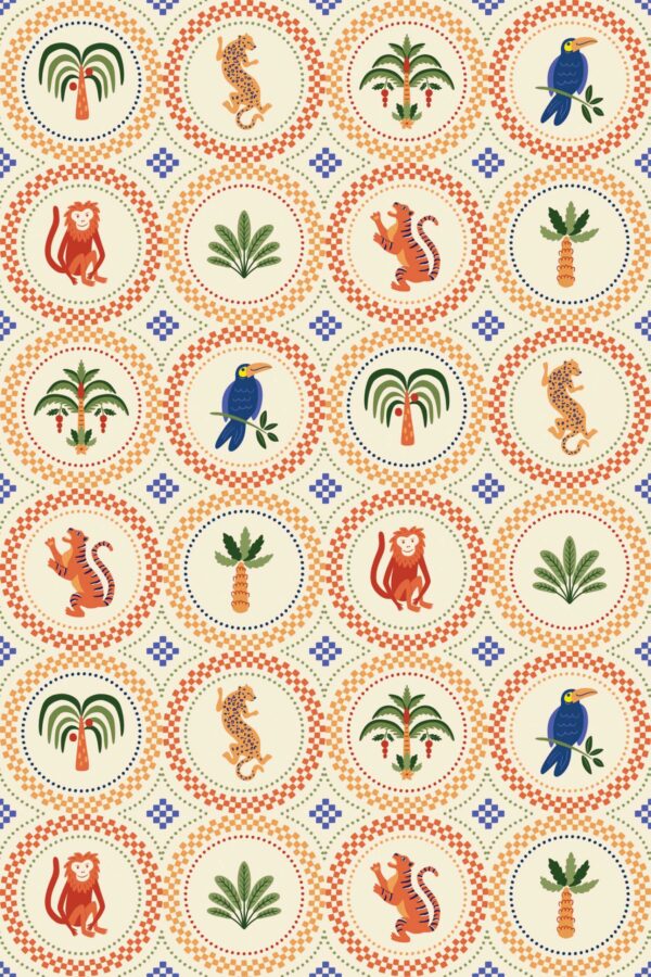Fancy Walls traditional wallpaper beige cool summer animal tiles
