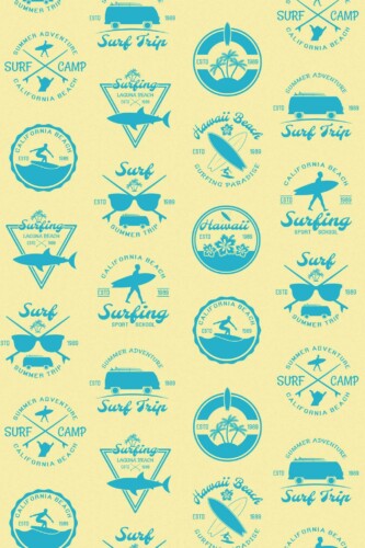 Pattern repeat of Surf pattern removable wallpaper design