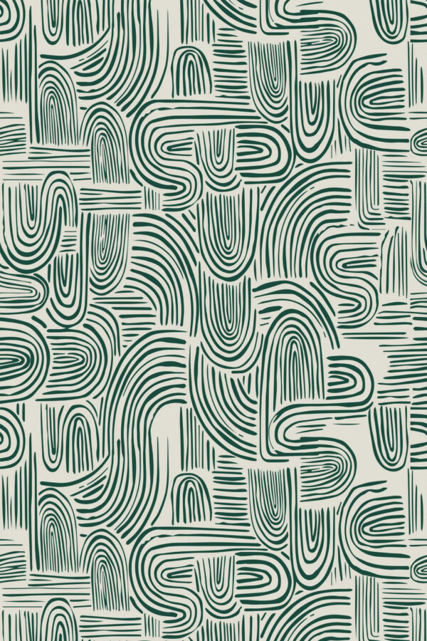Pattern repeat of Swell abstract removable wallpaper design