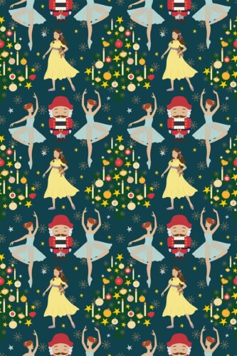 Fancy Walls Teal Christmas self-adhesive wallpaper