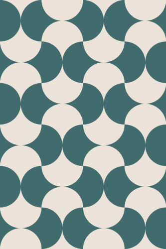 Pattern repeat of Teal mid-century arch removable wallpaper design