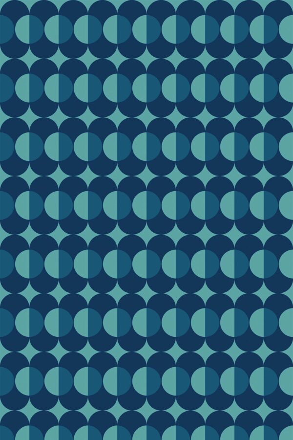 Retro Teal Flow Wallpaper