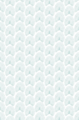 Pattern repeat of Teal palm leaf removable wallpaper design