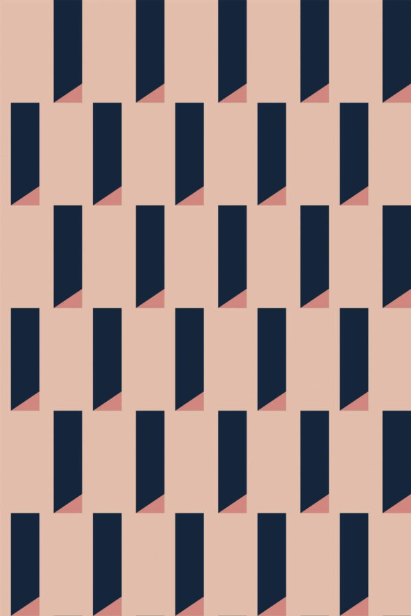 Pattern repeat of Terracotta Dimensional Depth removable wallpaper design