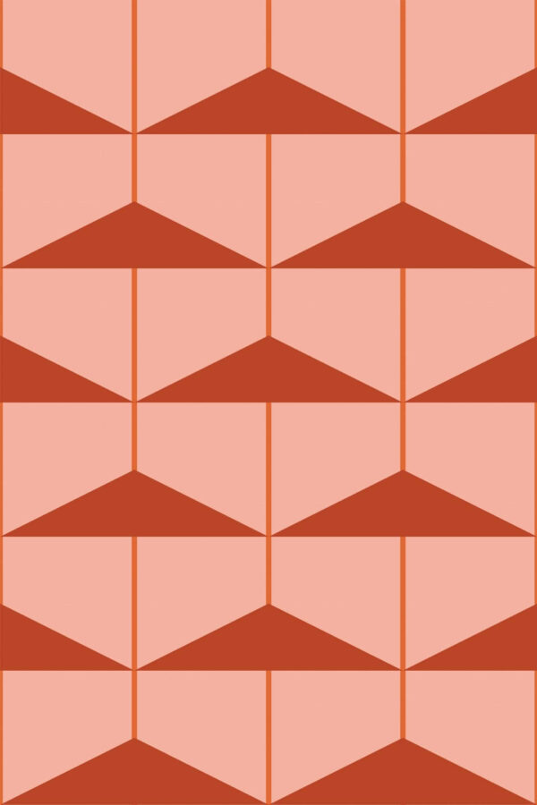 Pattern repeat of Terracotta Pink Blend removable wallpaper design