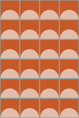 Pattern repeat of Terracotta Tile Blend removable wallpaper design
