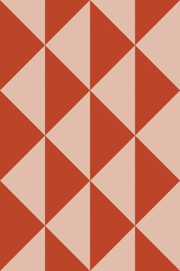 Pattern repeat of Terracotta Triangular Blend removable wallpaper design
