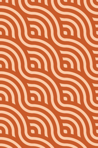 Pattern repeat of Terracotta Wavy Elegance removable wallpaper design