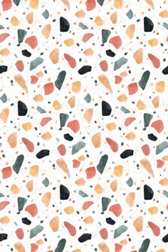 Pattern repeat of Terrazzo hand painted removable wallpaper design