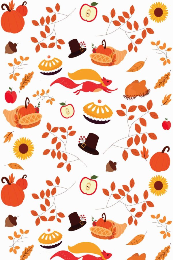 Pattern repeat of Thanksgiving autumn removable wallpaper design