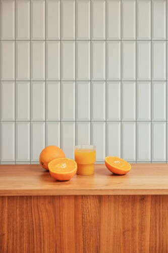 Unpasted wallpaper featuring Classic White Tile by Fancy Walls
