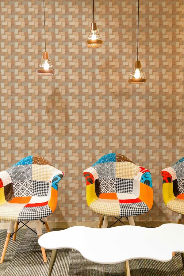 Traditional wallpaper in Cozy Wood Lattice by Fancy Walls