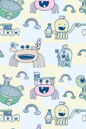 Playful Dentistry Dive traditional wallpaper by Fancy Walls