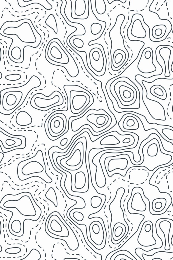 Pattern repeat of Topographic removable wallpaper design