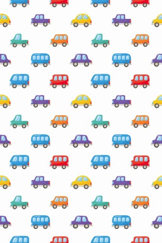Pattern repeat of Toy car removable wallpaper design