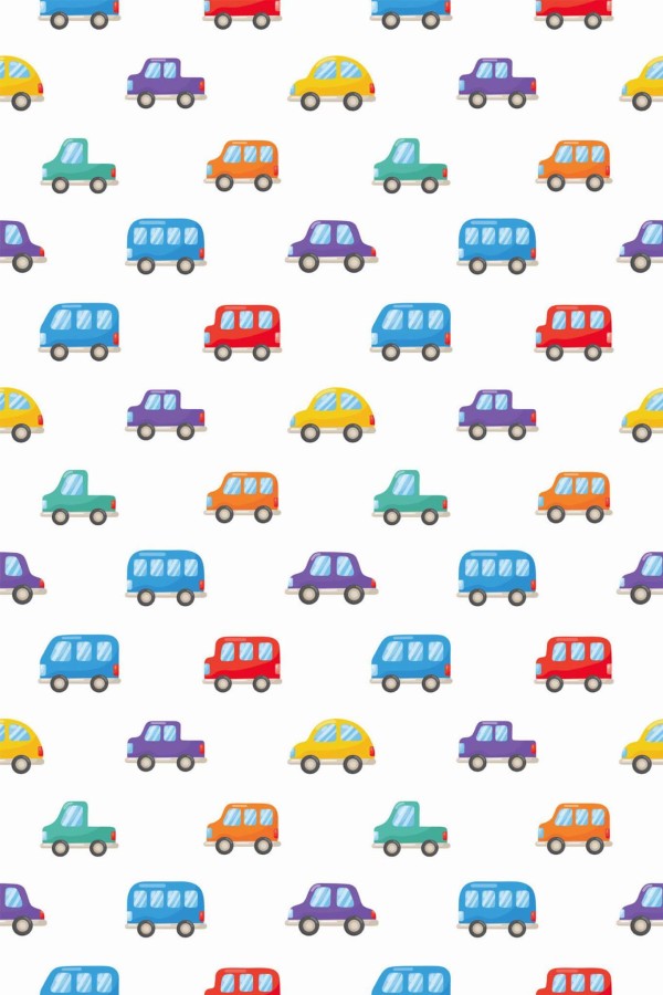 Pattern repeat of Toy car removable wallpaper design