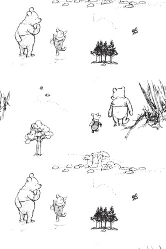Monochrome Woodland Stroll Self-Adhesive Wallpaper by Fancy Walls
