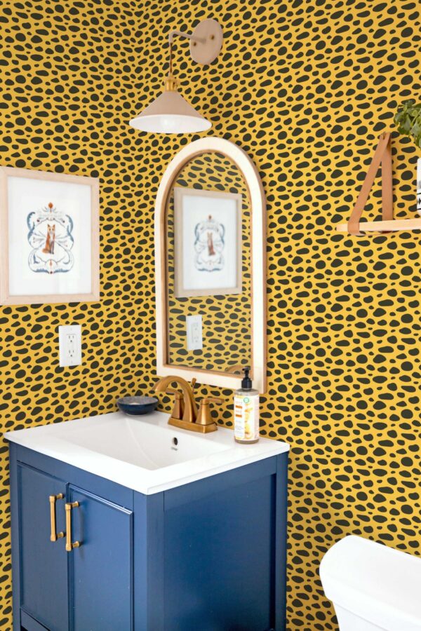 Fancy Walls Traditional Classic Cheetah Print Orange Lively removable wallpaper
