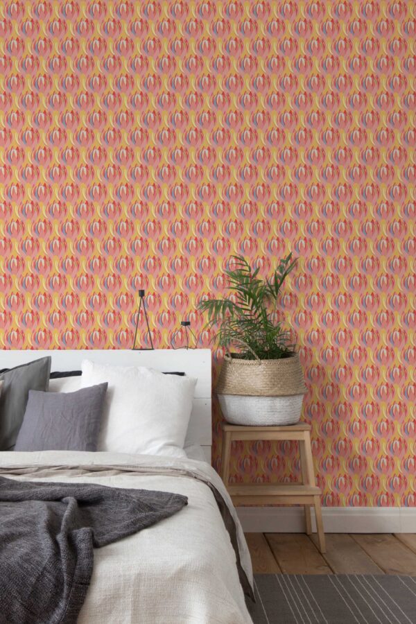Orange Bright Botanical Wallpaper