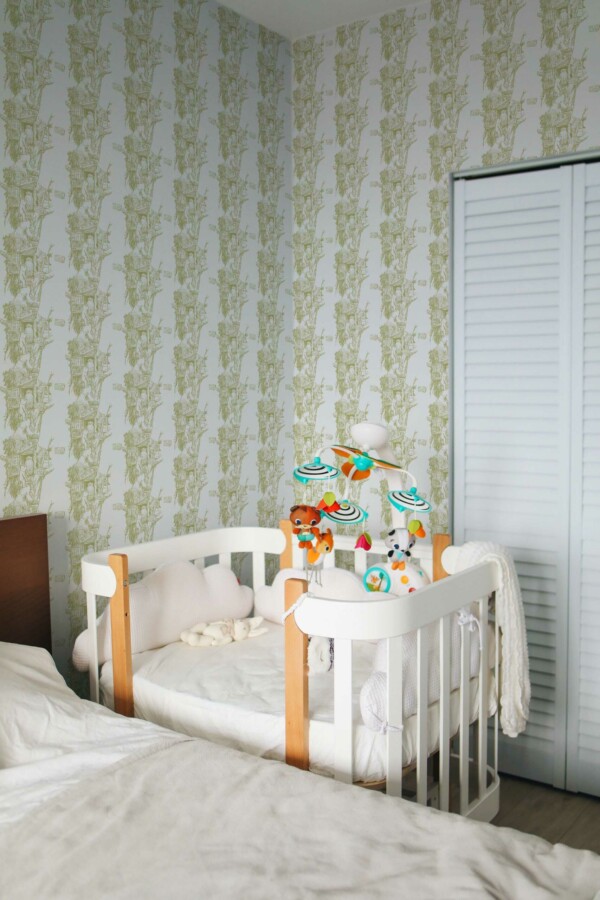 Fancy Walls Peel and Stick Wallpaper in BearOwl Design