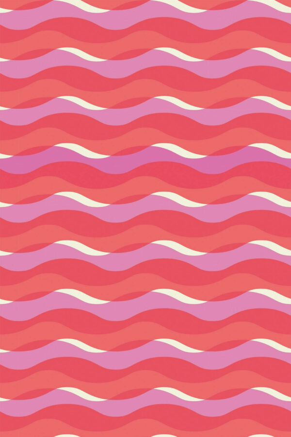 Pattern repeat of Transparent wave removable wallpaper design