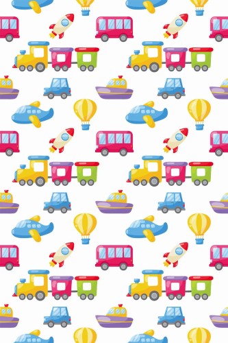 Pattern repeat of Transportation removable wallpaper design