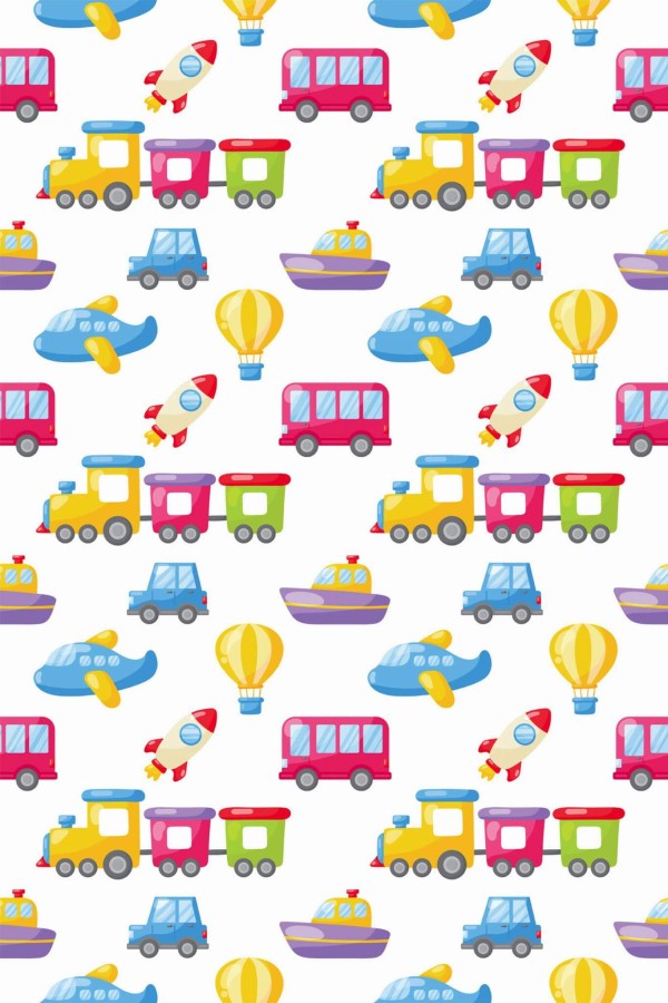 Pattern repeat of Transportation removable wallpaper design