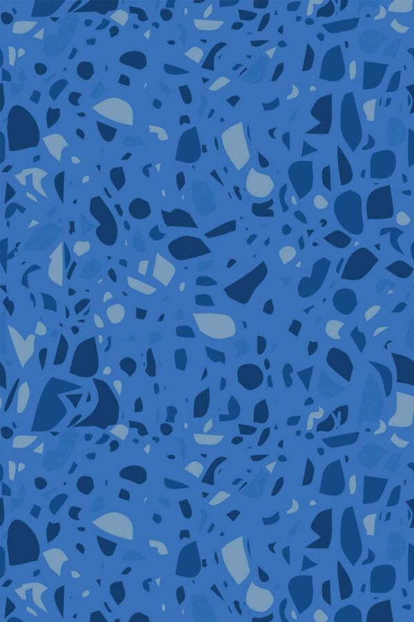 Pattern repeat of Trending Blue Terrazzo removable wallpaper design