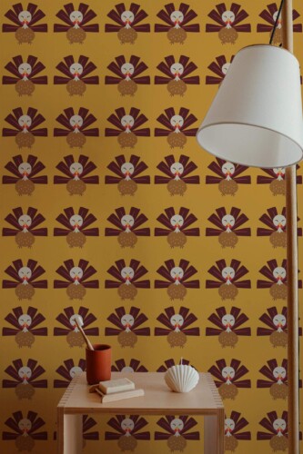 Minimal style bathroom decorated with Turkey peel and stick wallpaper