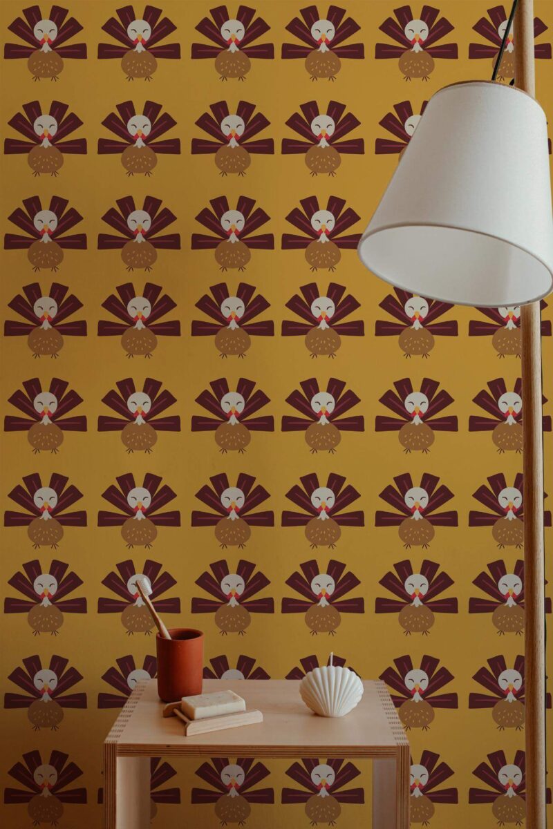 Minimal style bathroom decorated with Turkey peel and stick wallpaper