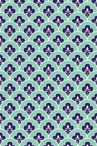 Pattern repeat of Turquoise Art Deco removable wallpaper design