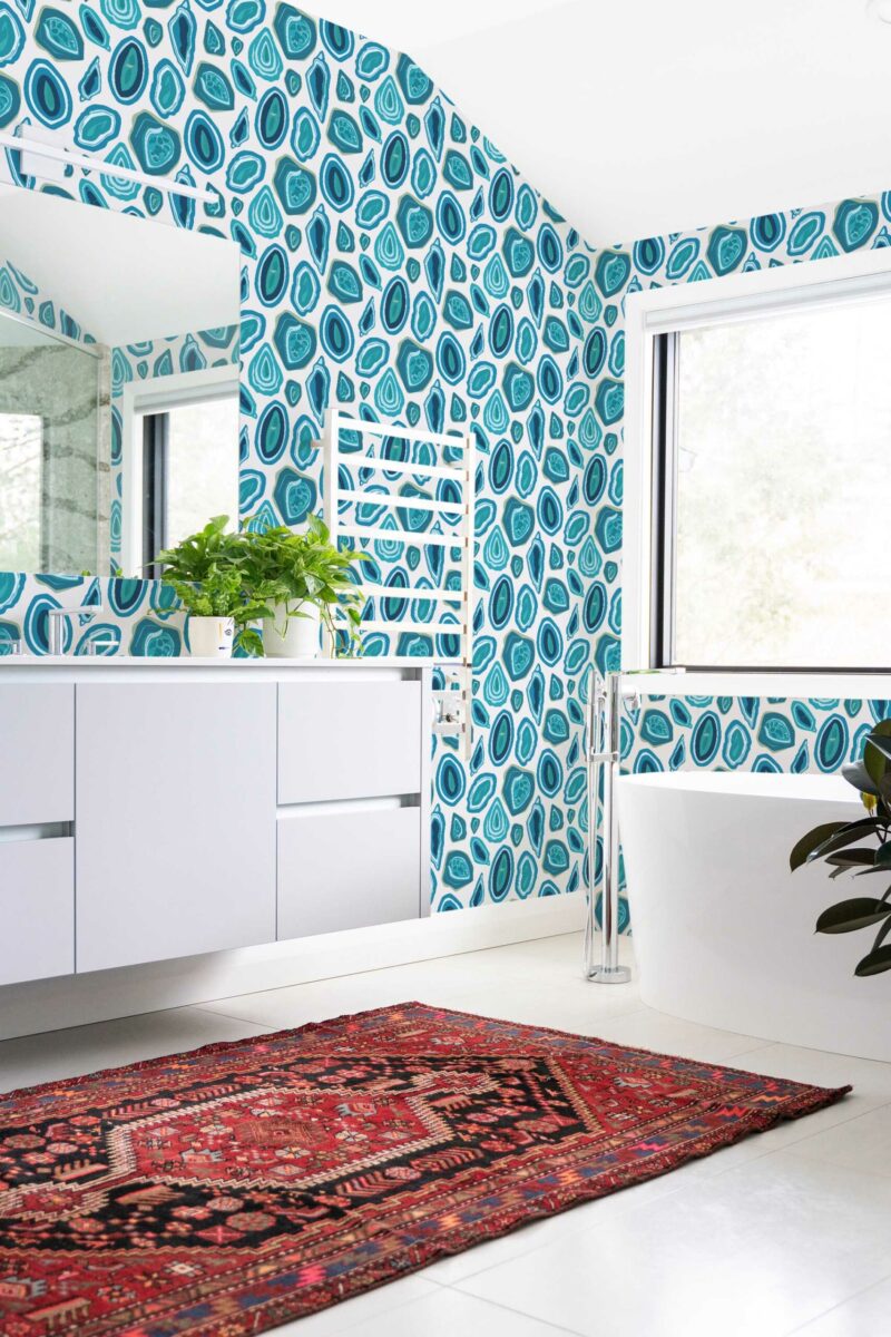 Traditional wallpaper in blue nautical style from Fancy Walls
