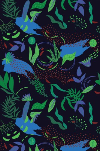 Removable wallpaper featuring Black Floral elements by Fancy Walls