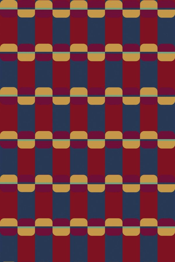 Fancy Walls unpasted Geometric Burgundy pattern