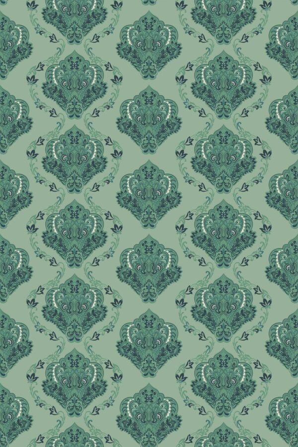 Fancy Walls Sage Damask peel and stick wallpaper