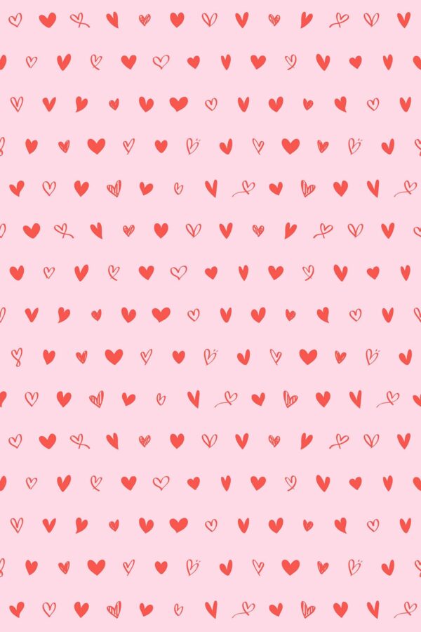 Traditional Pink Heart Wallpaper - A Fancy Walls Novelty