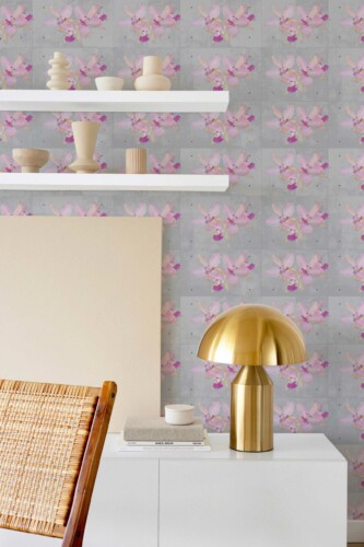 Industrial Orchid Elegance removable wallpaper by Fancy Walls