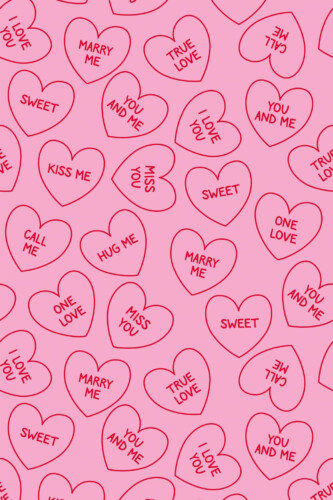 Pattern repeat of Valentine removable wallpaper design