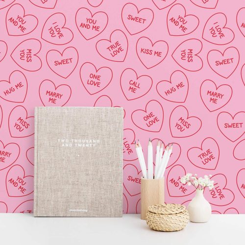 valentine pink traditional wallpaper