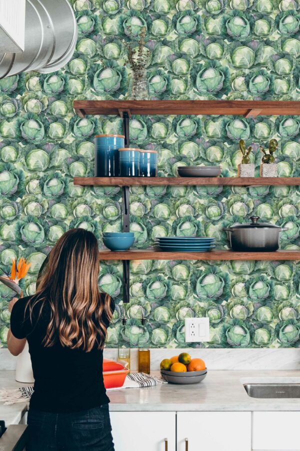 Unpasted Cabbage Charm wallpaper design by Fancy Walls