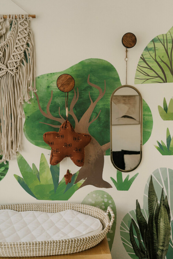 Canopy Whispers Green Forest wall paper mural by Fancy Walls