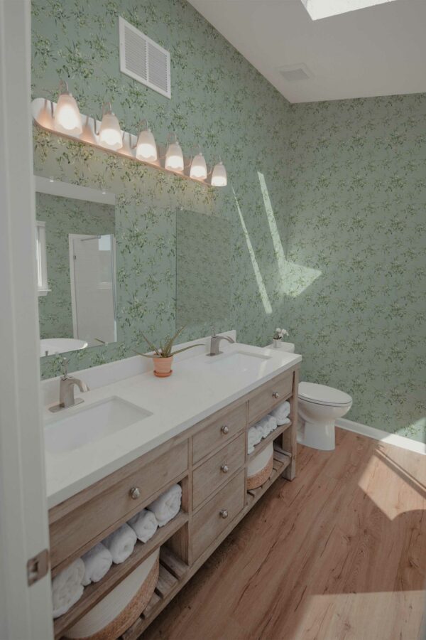 Fancy Walls Sage Blossom peel and stick wallpaper