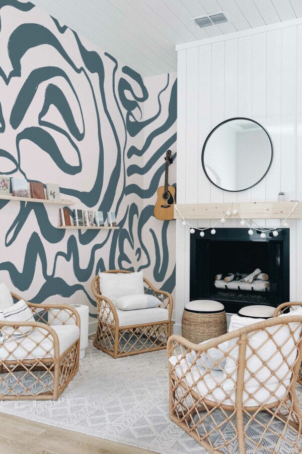 Fancy Walls peel and stick wall murals with modern line art
