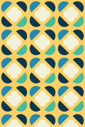 Pattern repeat of Verdant Visions of Retro Shapes removable wallpaper design