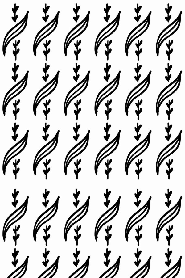 Pattern repeat of Vertical leaf removable wallpaper design