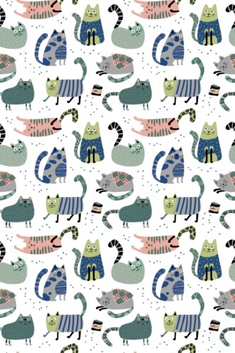 Colorful Cat Mosaic self-adhesive wallpaper by Fancy Walls
